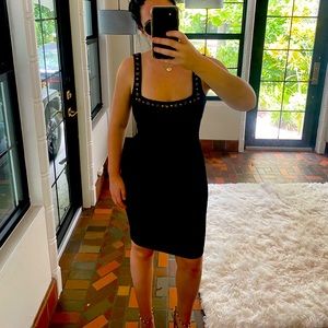 Black studded cocktail dress